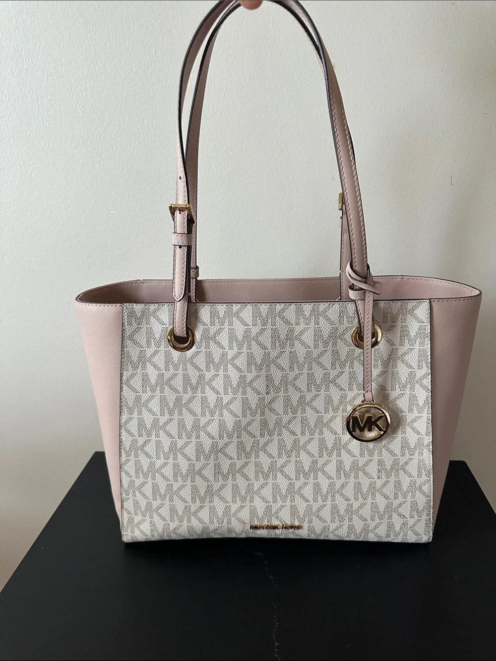 Michael Kors Blush Pink MK Signature Canvas Tote